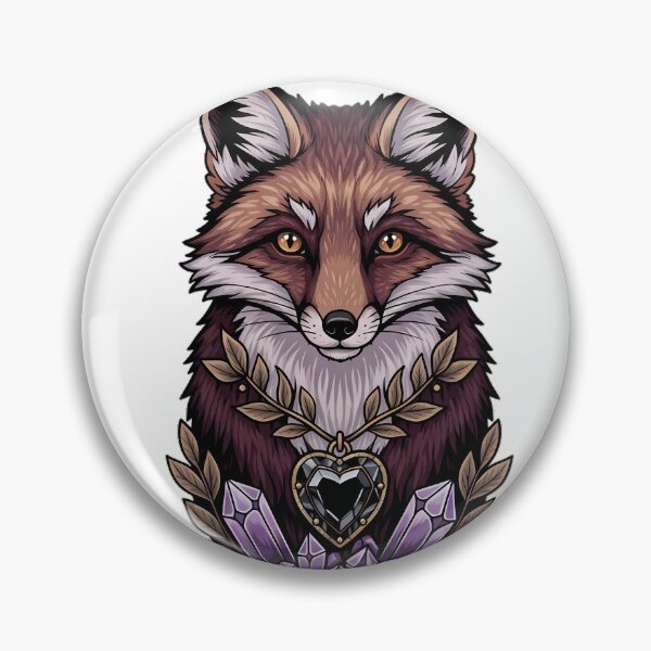 Item preview, Amethyst Crystals Fox Obsidian Heart Charm Gift designed and sold by IllumeInk.