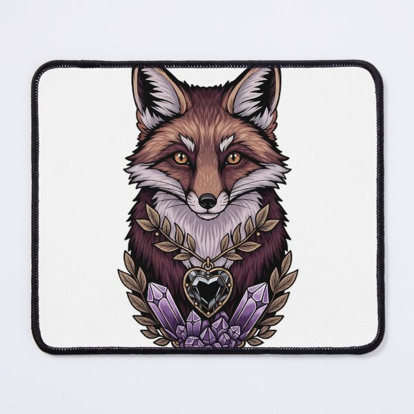 Item preview, Amethyst Crystals Fox Obsidian Heart Charm Gift designed and sold by IllumeInk.