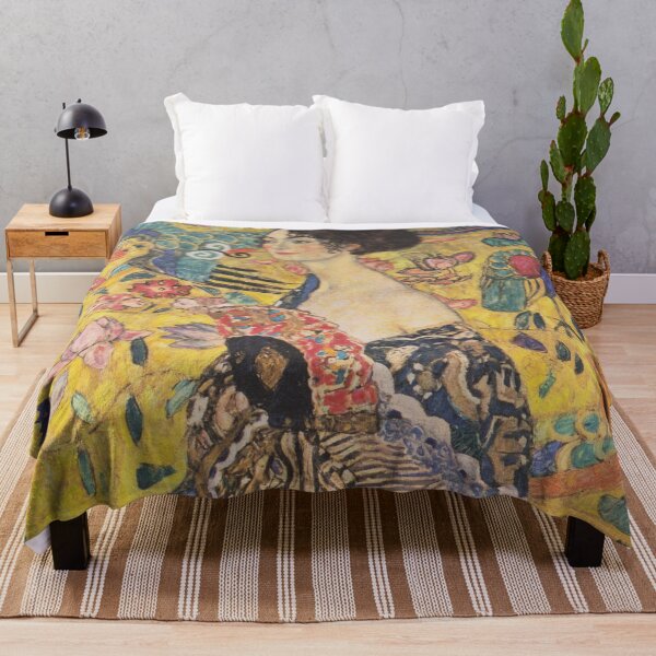 Item preview, Women Portrait Lady with a Fan Gustav Klimt Art designed and sold by ArtUnova.