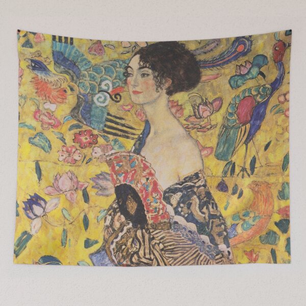 Item preview, Women Portrait Lady with a Fan Gustav Klimt Art designed and sold by ArtUnova.