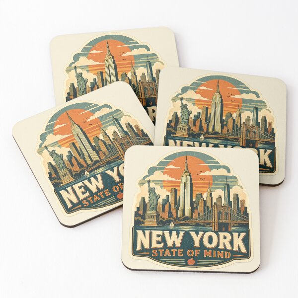 Item preview, Vintage New York Sticker – NYC Skyline Retro Travel Poster, State of Mind Aesthetic Design designed and sold by Watchyyy.