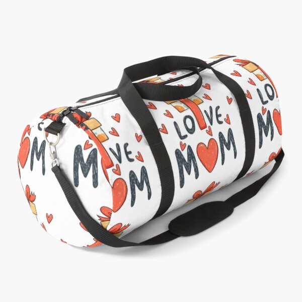 Item preview, Love Mom Gift Box Illustration with Hearts and Whimsical Typography designed and sold by DesignArtist.ia.