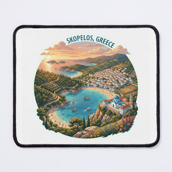 Item preview, skopelos Halkidiki Greece Travel Sticker Aesthetic Mediterranean Scene designed and sold by designerr23 ⭐⭐⭐⭐⭐.