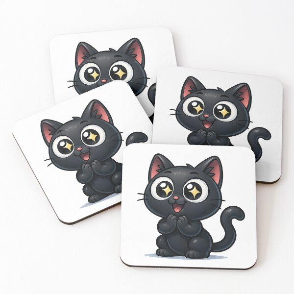 Item preview, Super Happy Starry-Eyed Cat | Kawaii Kitty Clapping Paws designed and sold by PrintCreations9.