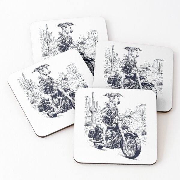 Item preview, Vintage Italian Greyhound Riding Motorbike Moto Western Cowboy Dog Lover designed and sold by DoodleTortle.