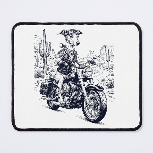 Item preview, Vintage Italian Greyhound Riding Motorbike Moto Western Cowboy Dog Lover designed and sold by DoodleTortle.