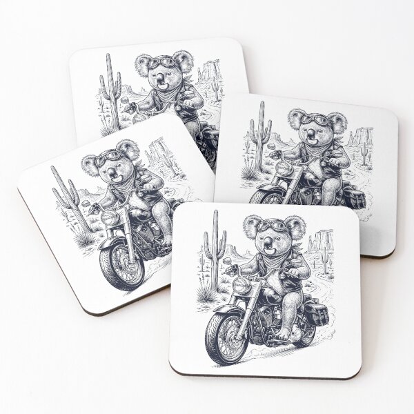 Item preview, Vintage Koala Riding Motorbike Moto Western Cowboy Animal Lover designed and sold by DoodleTortle.