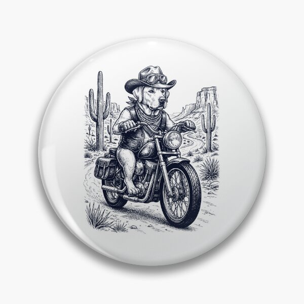 Item preview, Vintage Labrador Retriever Riding Motorbike Moto Western Cowboy Dog Lover designed and sold by DoodleTortle.