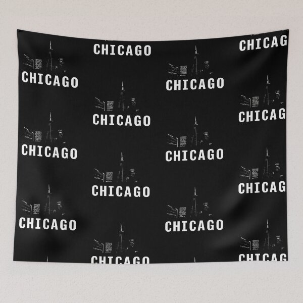 Item preview, Chicago Skyline Night Modern Bold Typography Art designed and sold by artlife4.