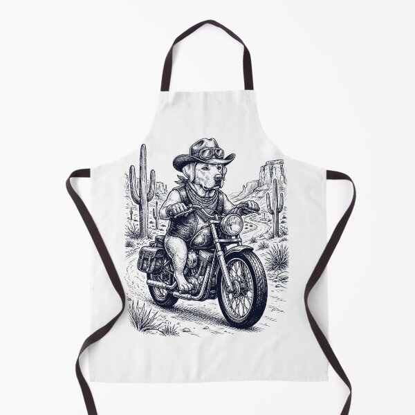 Item preview, Vintage Labrador Retriever Riding Motorbike Moto Western Cowboy Dog Lover designed and sold by DoodleTortle.