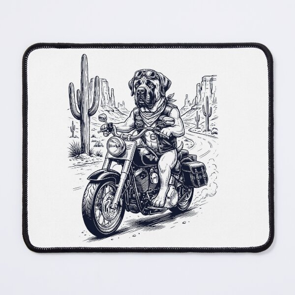 Item preview, Vintage Mastiff Riding Motorbike Moto Western Cowboy Dog Lover designed and sold by DoodleTortle.