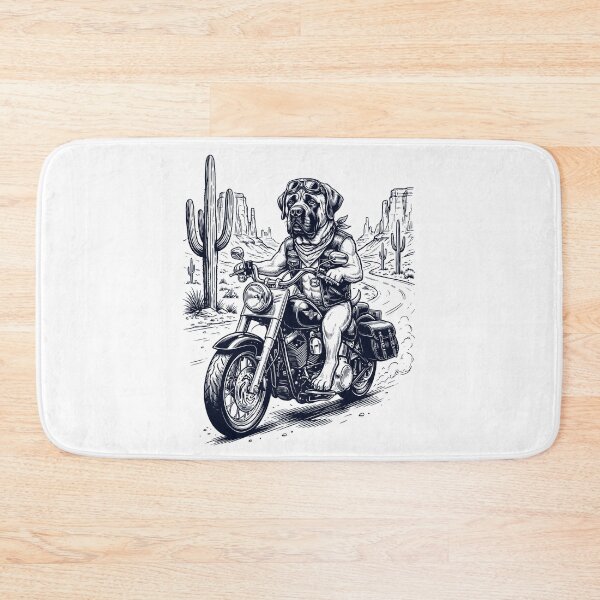 Item preview, Vintage Mastiff Riding Motorbike Moto Western Cowboy Dog Lover designed and sold by DoodleTortle.