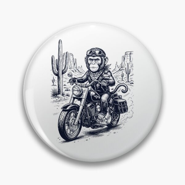 Item preview, Vintage Monkey Riding Motorbike Moto Western Cowboy Animal Lover designed and sold by DoodleTortle.