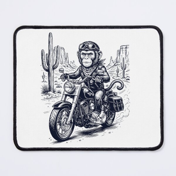 Item preview, Vintage Monkey Riding Motorbike Moto Western Cowboy Animal Lover designed and sold by DoodleTortle.