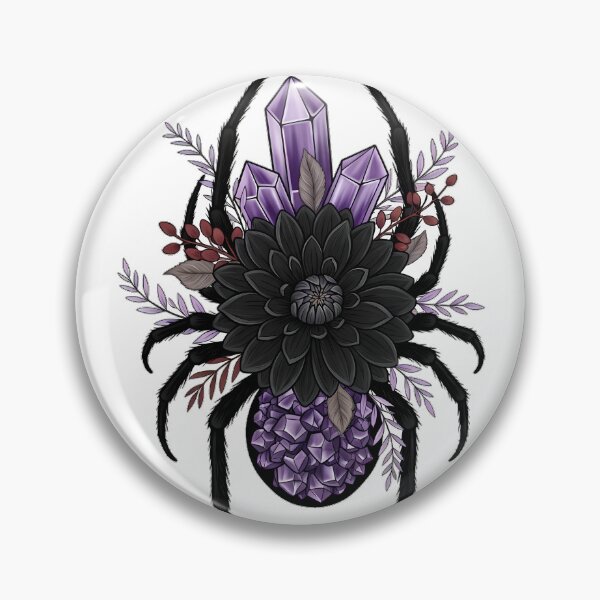 Item preview, Amethyst Crystals Spider Black Dahlia Bouquet Gift designed and sold by IllumeInk.