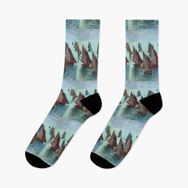 Item preview, Boats in a Calm Sea Yachts Claude Monet designed and sold by ArtUnova.