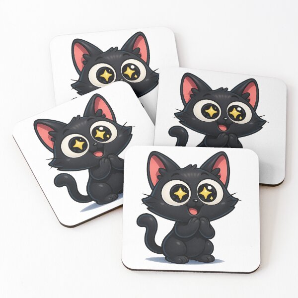 Item preview, Super Happy Starry-Eyed Cat | Kawaii Kitty Clapping Paws designed and sold by PrintCreations9.