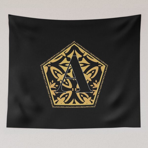 Item preview, Arabic Geometric Letter A – Gold Zellige Pattern Monogram – Luxury Black Streetwear Initial designed and sold by Zynvult.
