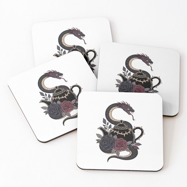 Item preview, Serpent Velvet Ribbon Thorned Teapot Gift designed and sold by IllumeInk.
