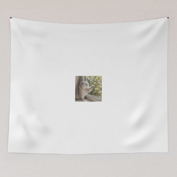 Item preview, Cat Reaching Toward Bird Through Window designed and sold by LovelyCatGalaxy.