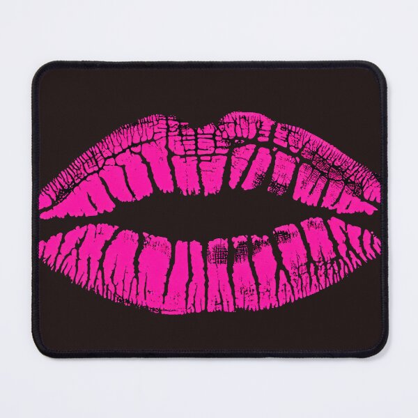 Item preview, Glossy pink lip print on black background designed and sold by ChernivtsiSkoda.