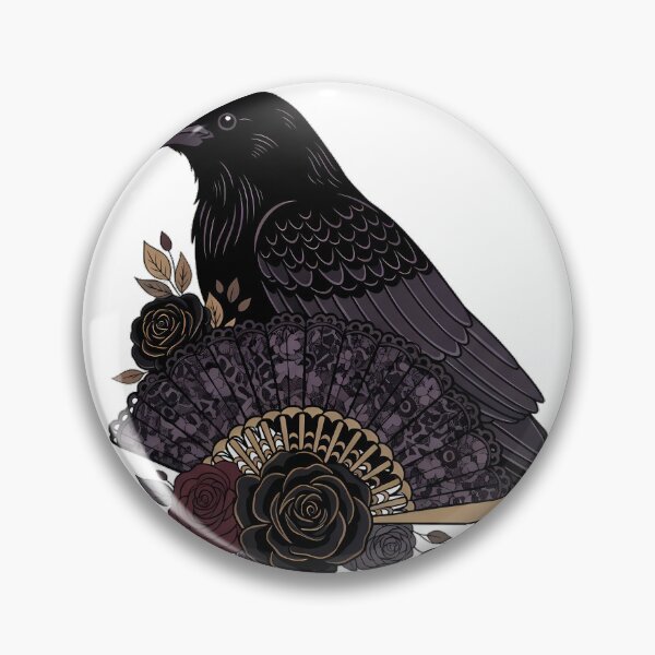 Item preview, Crow Velvet Ribbon Dark Lace Fan Gift designed and sold by IllumeInk.