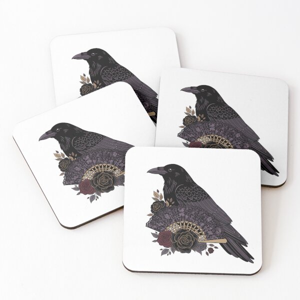Item preview, Crow Velvet Ribbon Dark Lace Fan Gift designed and sold by IllumeInk.