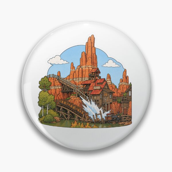 Item preview, Wild West Mountain Ride Illustration – Adventure Theme Park Scene designed and sold by IODesigns.