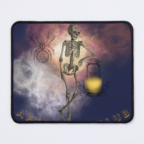 Item preview, Golden Afterlife Club – Alchemical Skeleton & Cosmic Hourglass designed and sold by MilaVibeStudio.