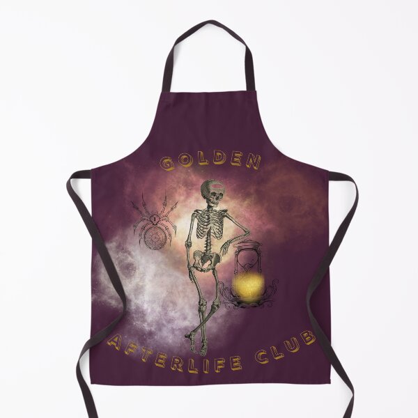 Item preview, Golden Afterlife Club – Alchemical Skeleton & Cosmic Hourglass designed and sold by MilaVibeStudio.