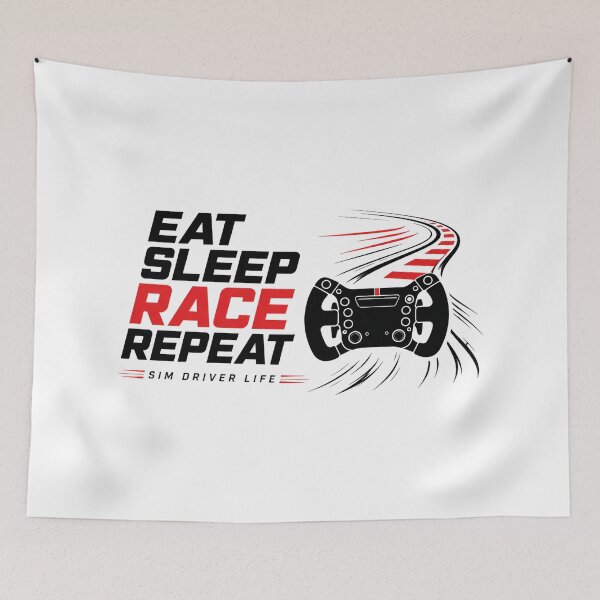 Item preview, Eat Sleep Race Repeat Sim Driver Life designed and sold by Fenay Designs.