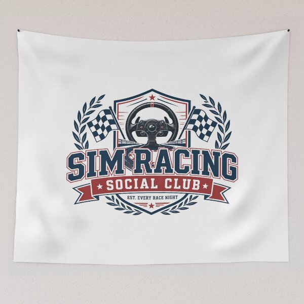 Item preview, Sim Racing Social Club Est Every Race Night Crest designed and sold by Fenay Designs.