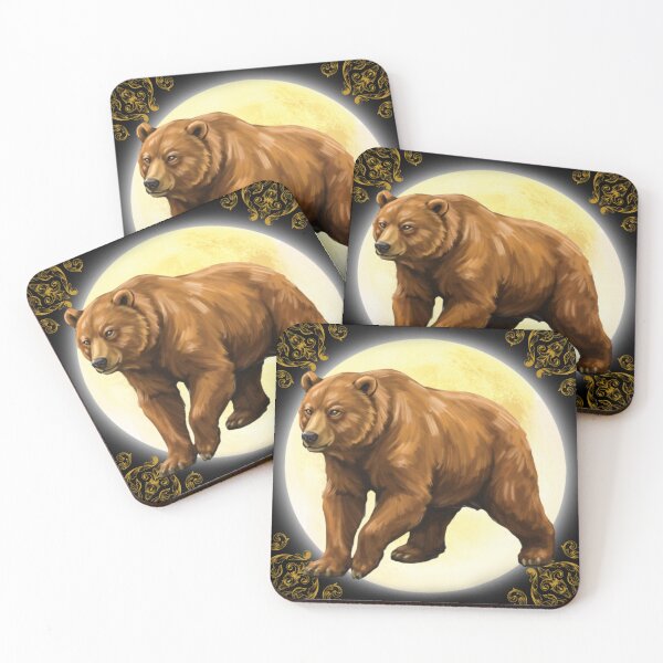 Item preview, Golden Bear Under Moonlight – Luxury Wildlife Wall Art designed and sold by Phitwhim.