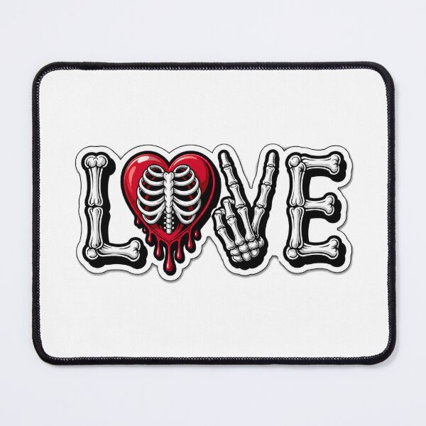 Item preview, Gothic Skeleton Love Sticker | Bone Letters LOVE with Dripping Heart | Dark Aesthetic Tattoo Style designed and sold by ClickToSticker.