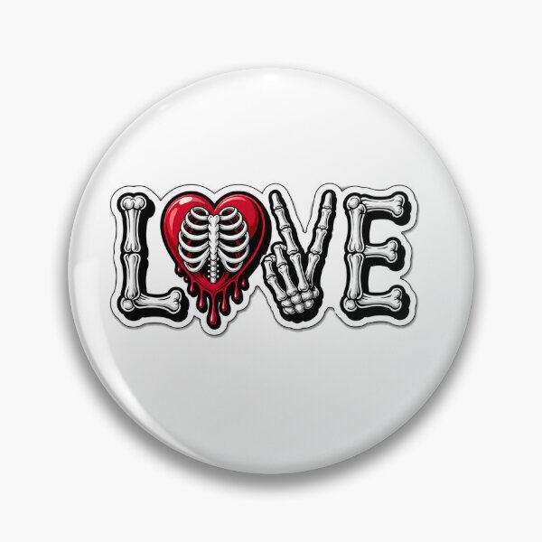 Item preview, Gothic Skeleton Love Sticker | Bone Letters LOVE with Dripping Heart | Dark Aesthetic Tattoo Style designed and sold by ClickToSticker.