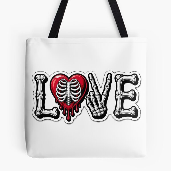 Item preview, Gothic Skeleton Love Sticker | Bone Letters LOVE with Dripping Heart | Dark Aesthetic Tattoo Style designed and sold by ClickToSticker.