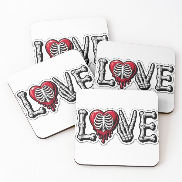Item preview, Gothic Skeleton Love Sticker | Bone Letters LOVE with Dripping Heart | Dark Aesthetic Tattoo Style designed and sold by ClickToSticker.