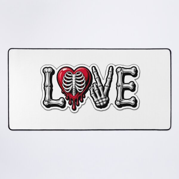 Item preview, Gothic Skeleton Love Sticker | Bone Letters LOVE with Dripping Heart | Dark Aesthetic Tattoo Style designed and sold by ClickToSticker.