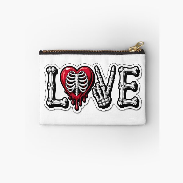 Item preview, Gothic Skeleton Love Sticker | Bone Letters LOVE with Dripping Heart | Dark Aesthetic Tattoo Style designed and sold by ClickToSticker.