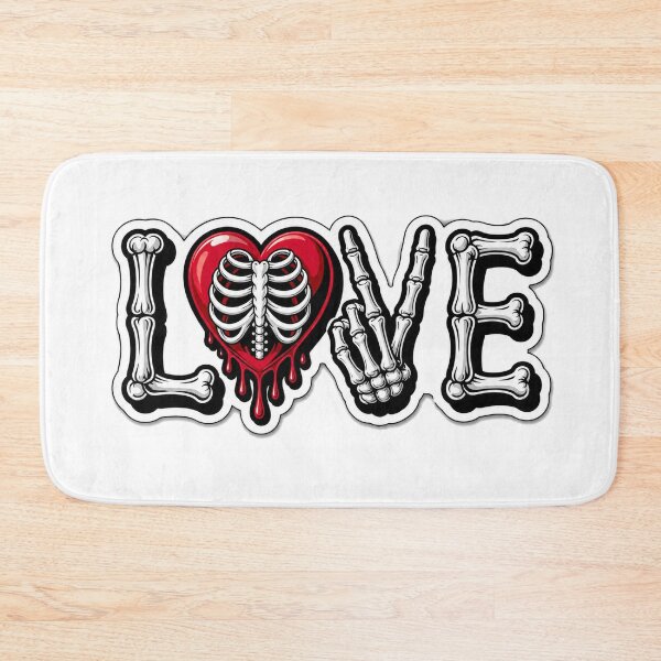 Item preview, Gothic Skeleton Love Sticker | Bone Letters LOVE with Dripping Heart | Dark Aesthetic Tattoo Style designed and sold by ClickToSticker.