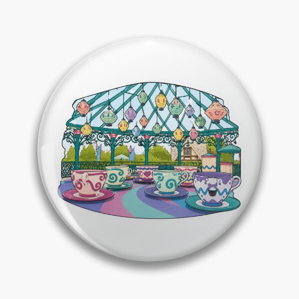 Item preview, Pastel Teacup Ride Illustration – Whimsical Theme Park Scene designed and sold by IODesigns.