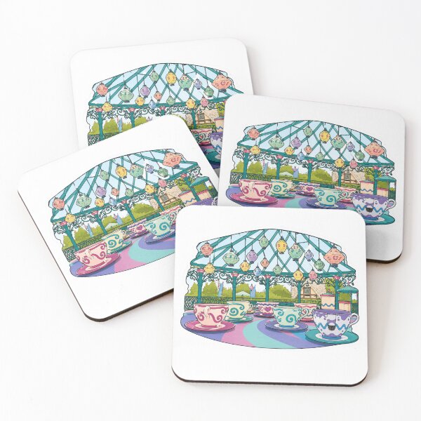 Item preview, Pastel Teacup Ride Illustration – Whimsical Theme Park Scene designed and sold by IODesigns.