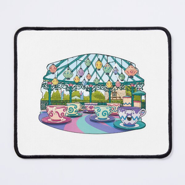 Item preview, Pastel Teacup Ride Illustration – Whimsical Theme Park Scene designed and sold by IODesigns.