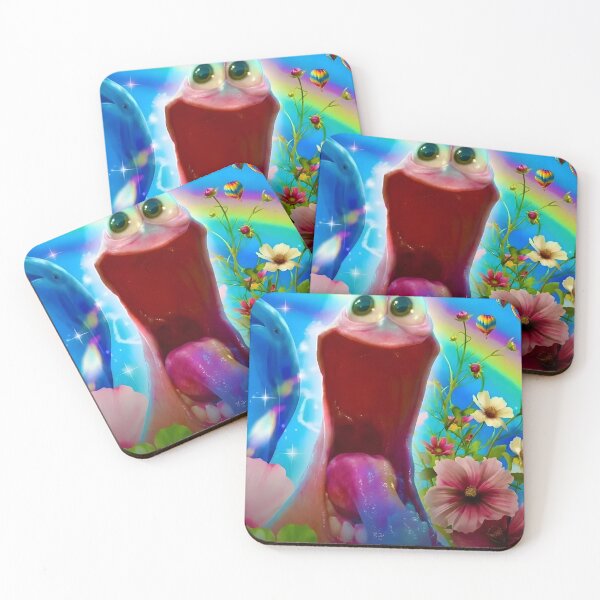 Item preview, Geeked Patrick Star Meme Sticker - Trippy Rainbow Patrick Tongue Out designed and sold by EDAE.