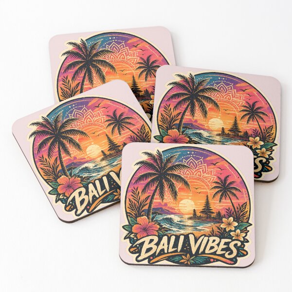 Item preview, Bali Sticker – Tropical Sunset Island Vibes, Vintage Boho Travel Aesthetic designed and sold by Watchyyy.