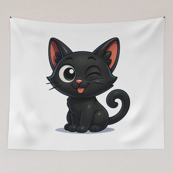 Item preview, Winking Cat with Tongue Out | Kawaii Cheeky Kitty | Cute Playful Cat designed and sold by PrintCreations9.