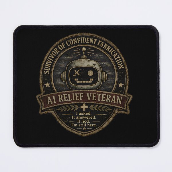Item preview, AI Hallucination Survivor – Funny LLM Developer Gift T-Shirt designed and sold by Martin's_Design.