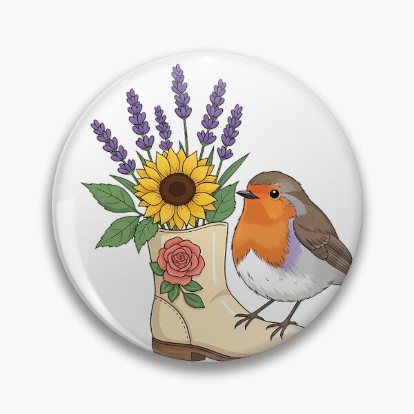 Item preview, Lavender Sprigs Robin Rose Garden Boot Gift designed and sold by pumsquare.