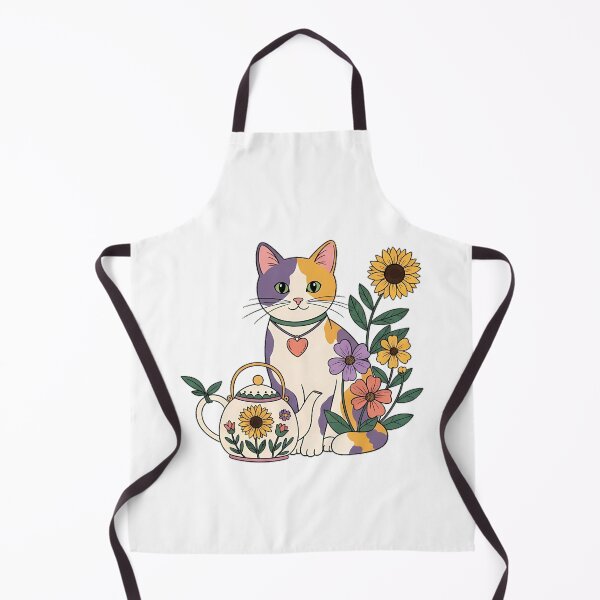 Item preview, Calico Cat Heart Charm Wildflower Teapot Gift designed and sold by pumsquare.