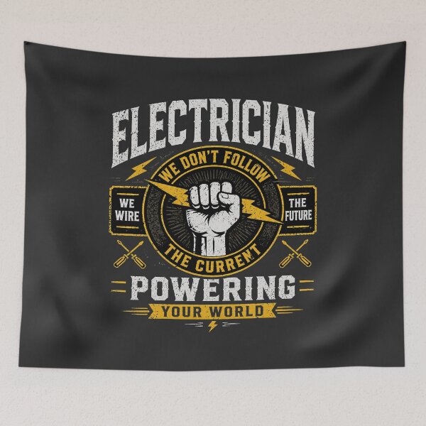 Item preview, Electrician We Don’t Follow The Current Powering Your World Funny Electrician Shirt designed and sold by Drip5.